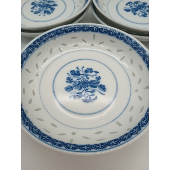(6) Chinese Rice Grain Bowls Shallow Floral Pattern Restaurant Ware - Picture 5 of 6